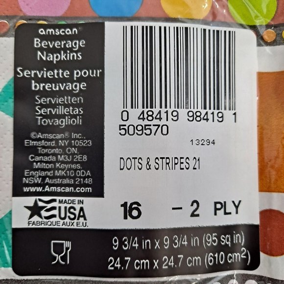 21st Birthday Party Beverage Napkins Amscan 16 Count - Picture 4 of 5